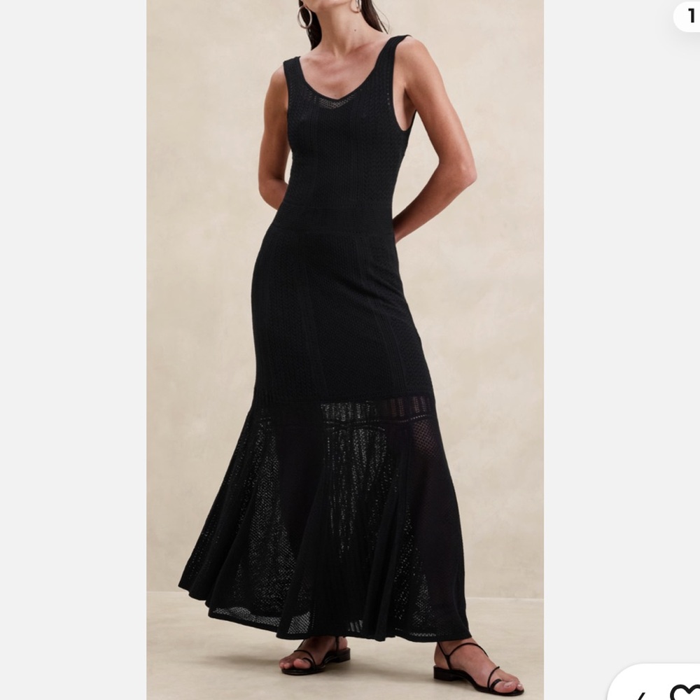 Banana Republic Cotton Blend Open Stitch Maxi Dress
NWOT size XXS